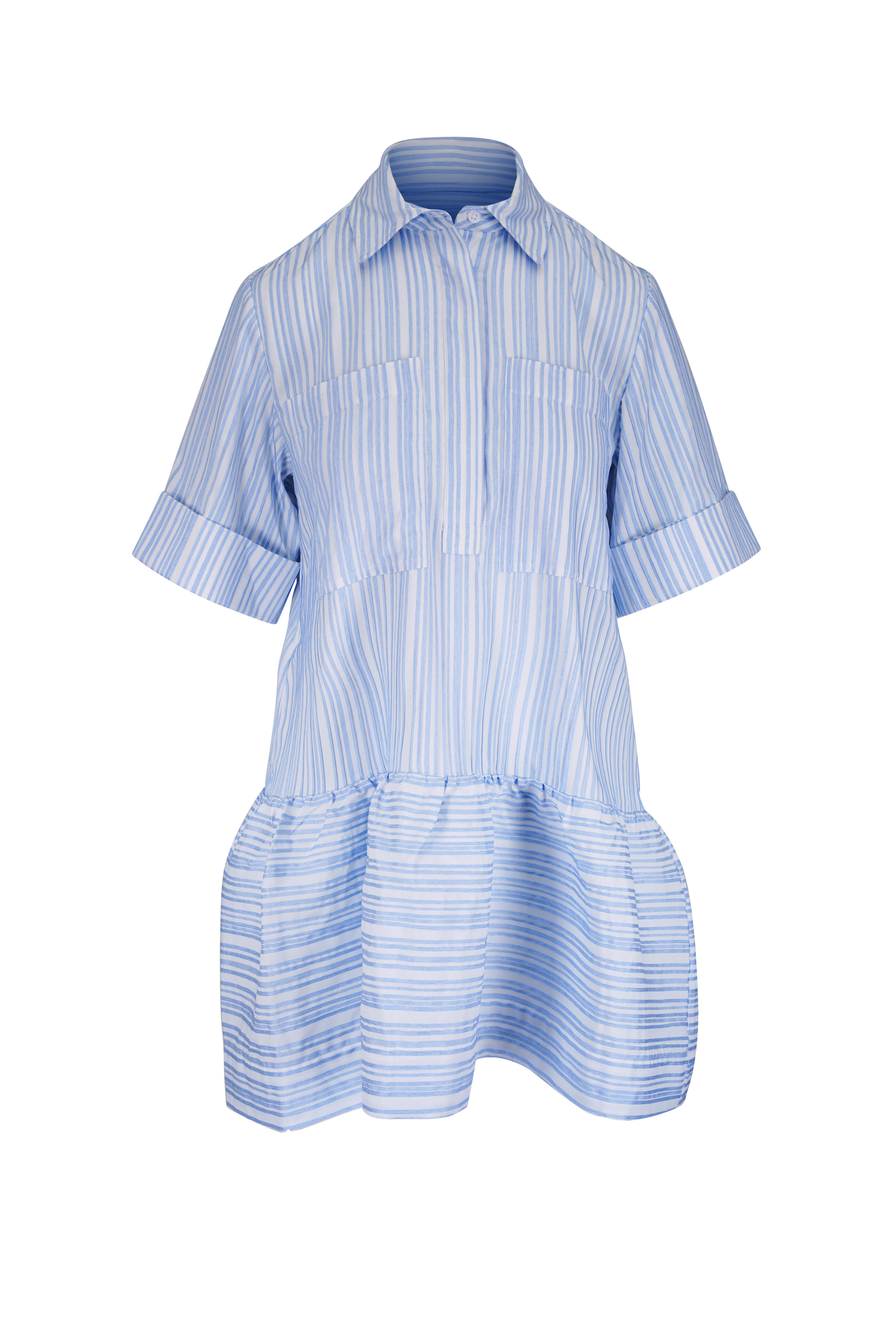 Simkhai - Cris Blue & White Stripe Shirt Dress - view 1