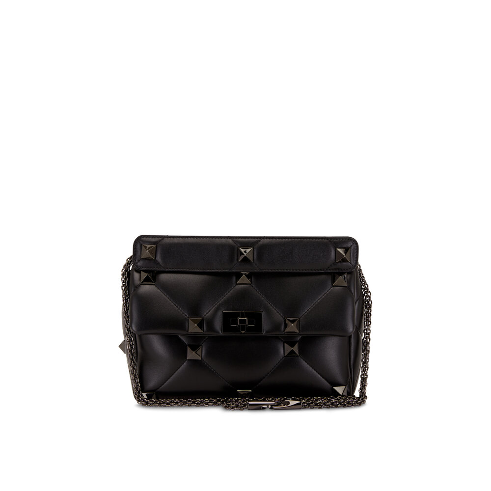 【関税込み】VALENTINO GARAVANI ROMAN STUD MEDIUM SHOULDER BA Valentino Garavani Medium Roman Stud Shoulder Bag | Black