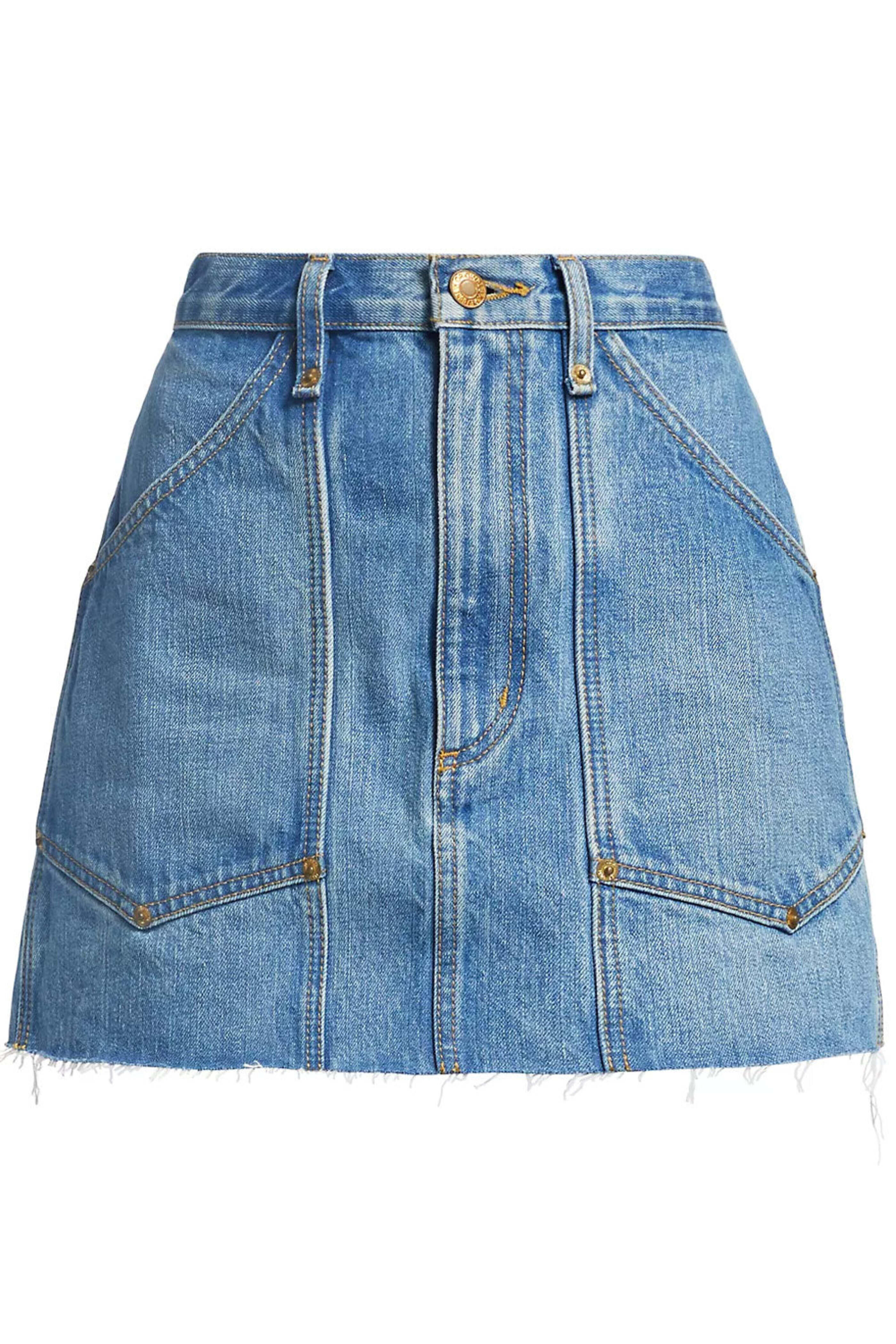 Re/Done - Workwear Skirt in Wasted Indigo