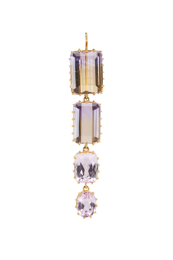 Renee Lewis 18K Yellow Gold Ametrine Earrings - view 2
