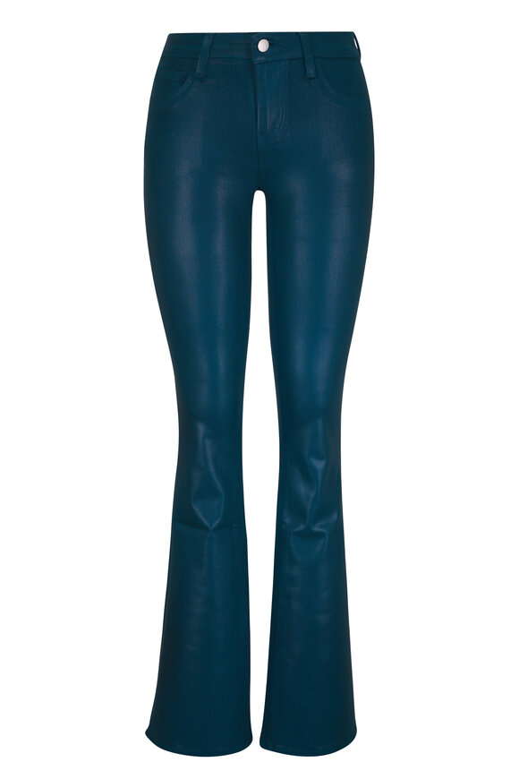 L'Agence Selma Dark Teal Coated Bootcut Jean