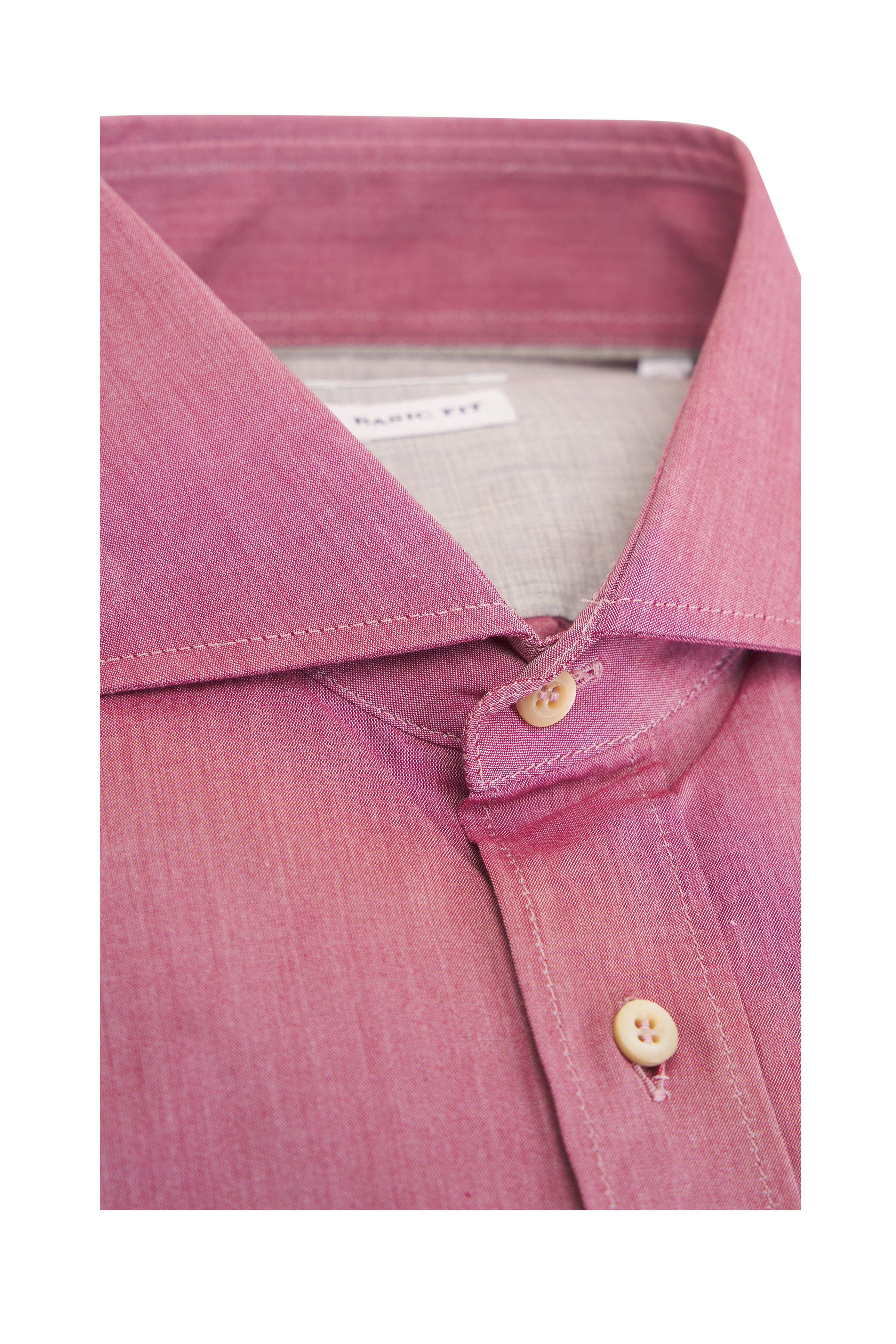 Brunello Cucinelli - Coral Solid Cotton Woven Sport Shirt