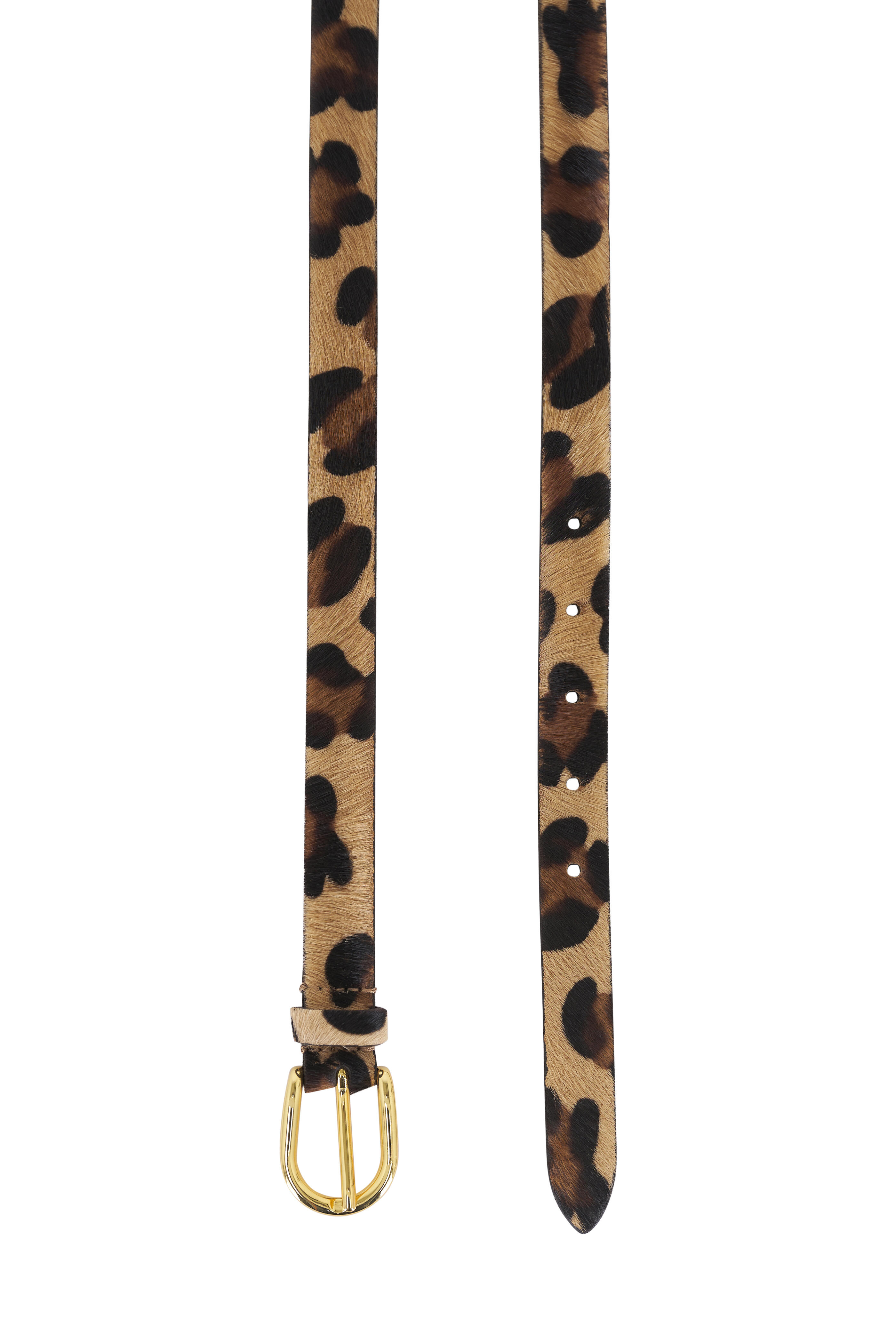 Anderson's - Skinny Leopard Calf Hair Leather Belt