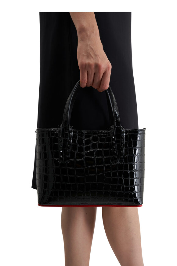 Christian Louboutin - Mini Cabata Black E/W Embossed Leather Tote 