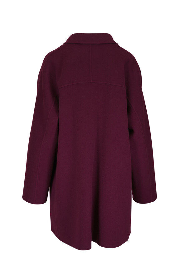 Lafayette 148 New York Aubergine Wool & Cashmere Car Coat - view 3