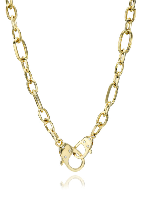 Dru - Goddess Diamond Clasp Lariat Necklace 