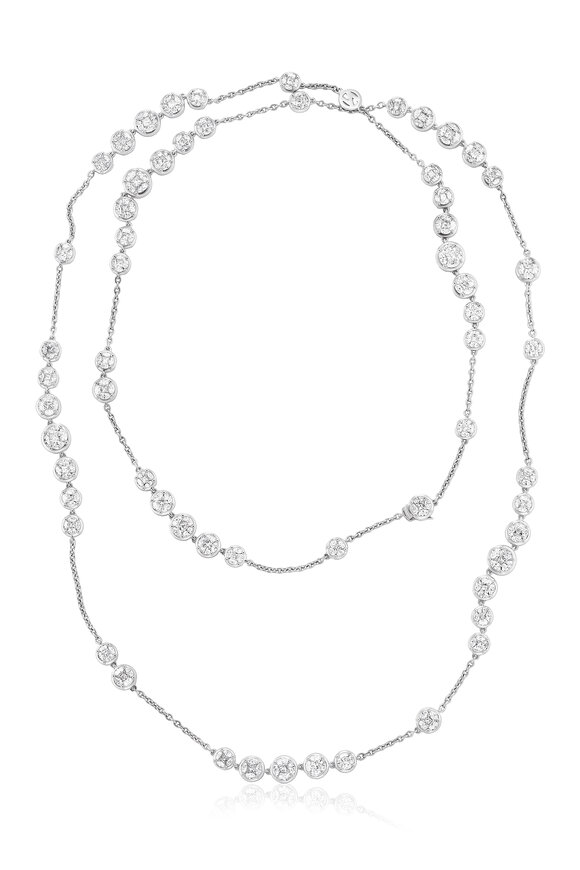 Nam Cho 18k White Gold Diamond Bezel Set Riviera Necklace - view 1