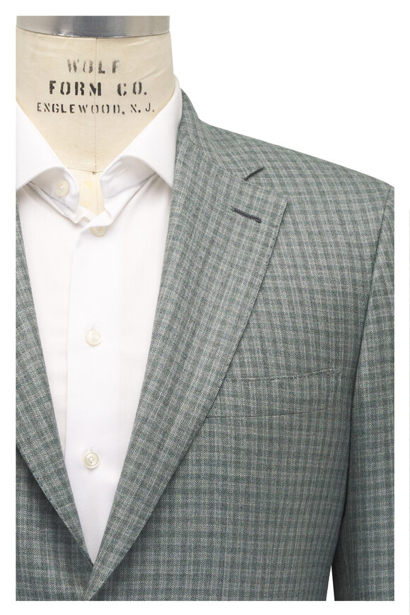 Brioni Green Check Cashmere Sportcoat