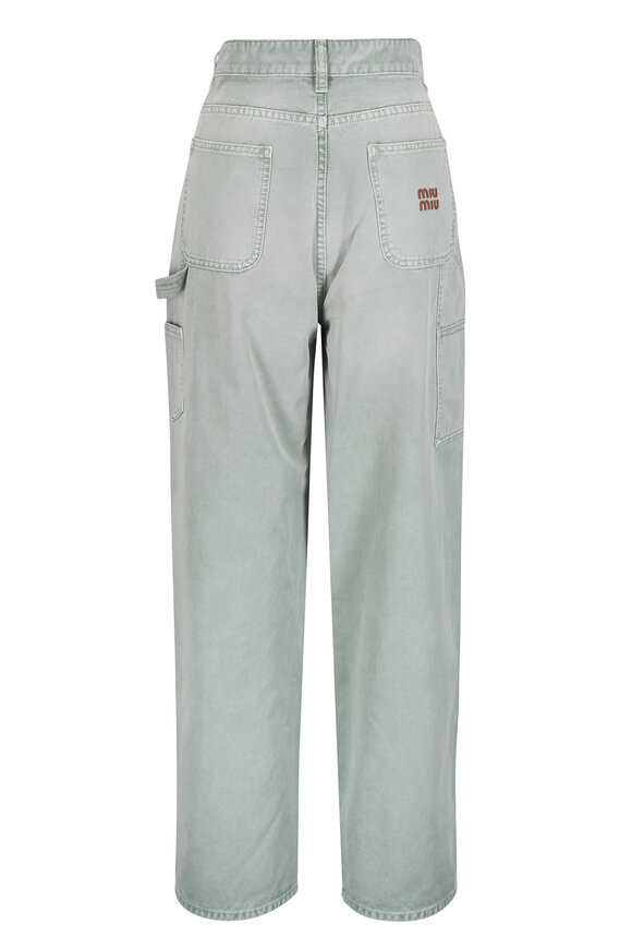 Miu Miu Verde Cotton Gabardine Pant - view 3