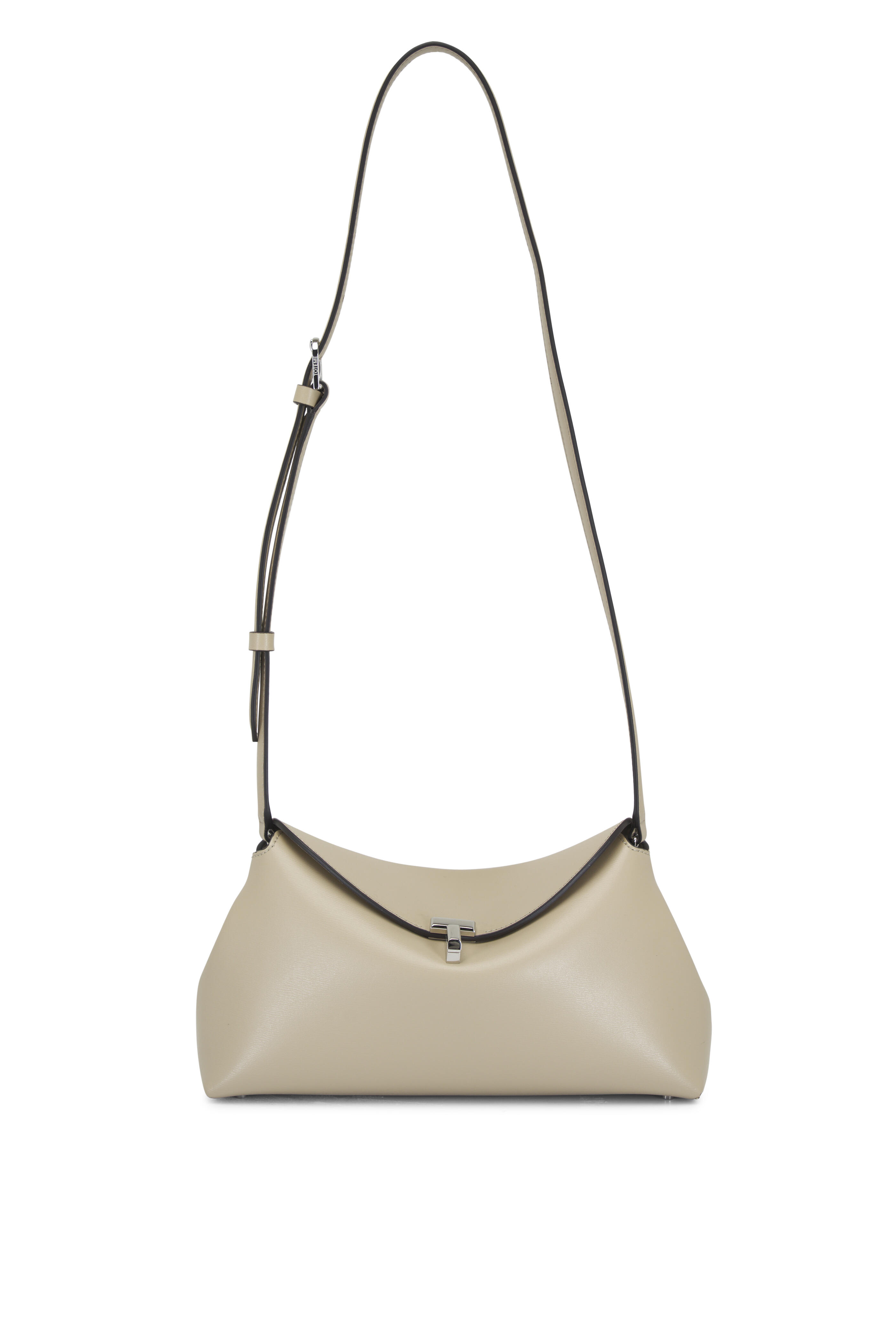 Totême - T-Lock Fawn Tan Leather Clutch | Mitchell Stores