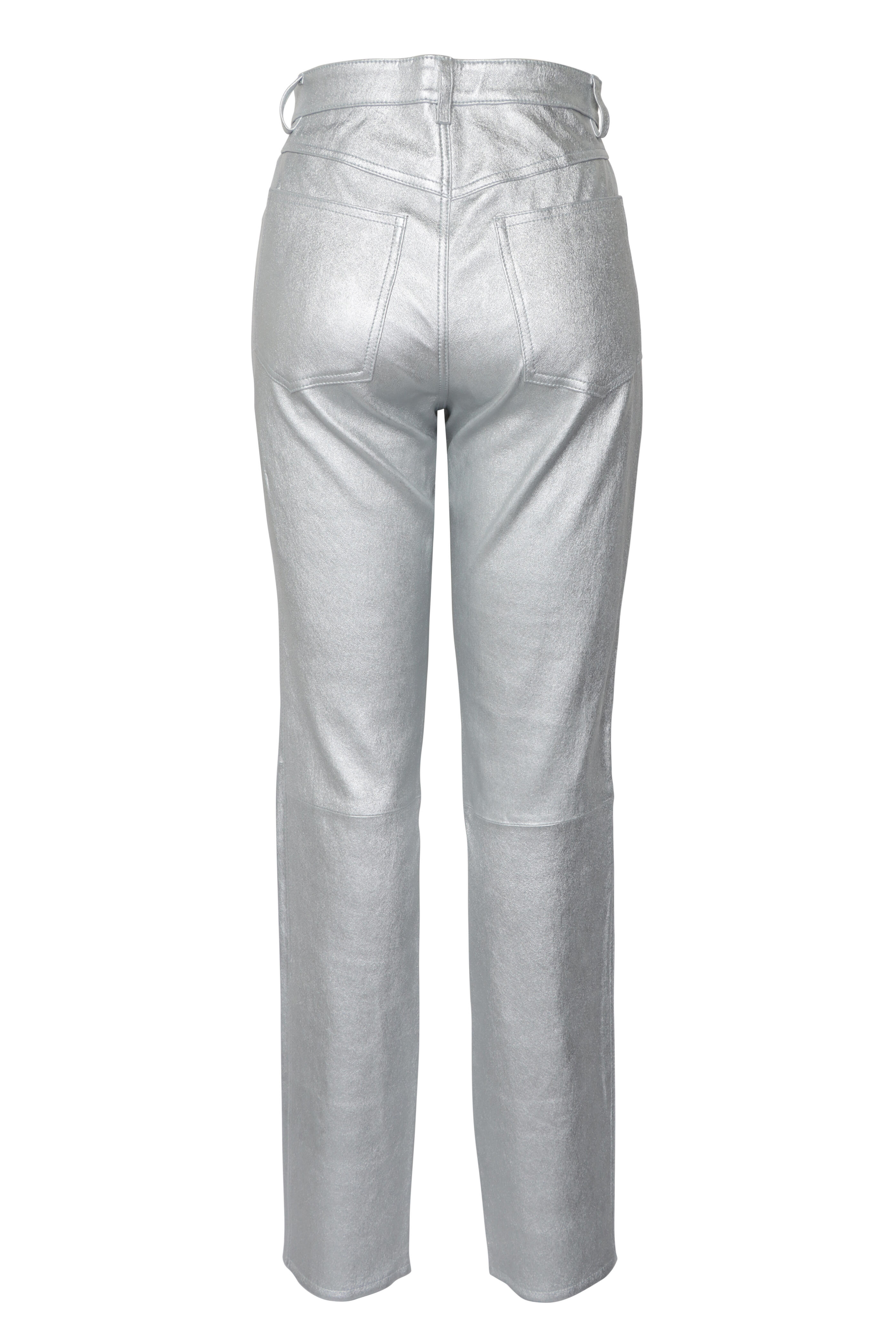 SPRWMN - Metallic Silver Slim Straight Pant