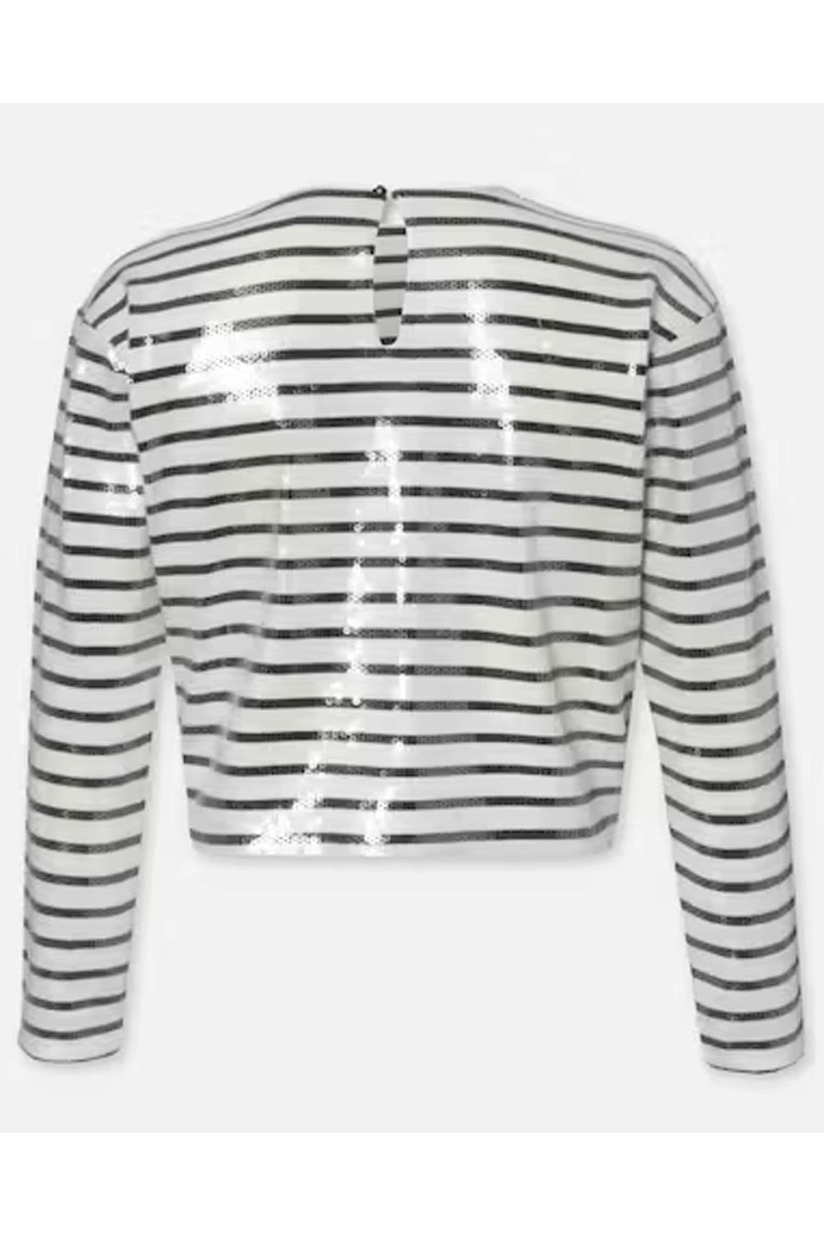 Frame - Navy Stripe Sequin Top