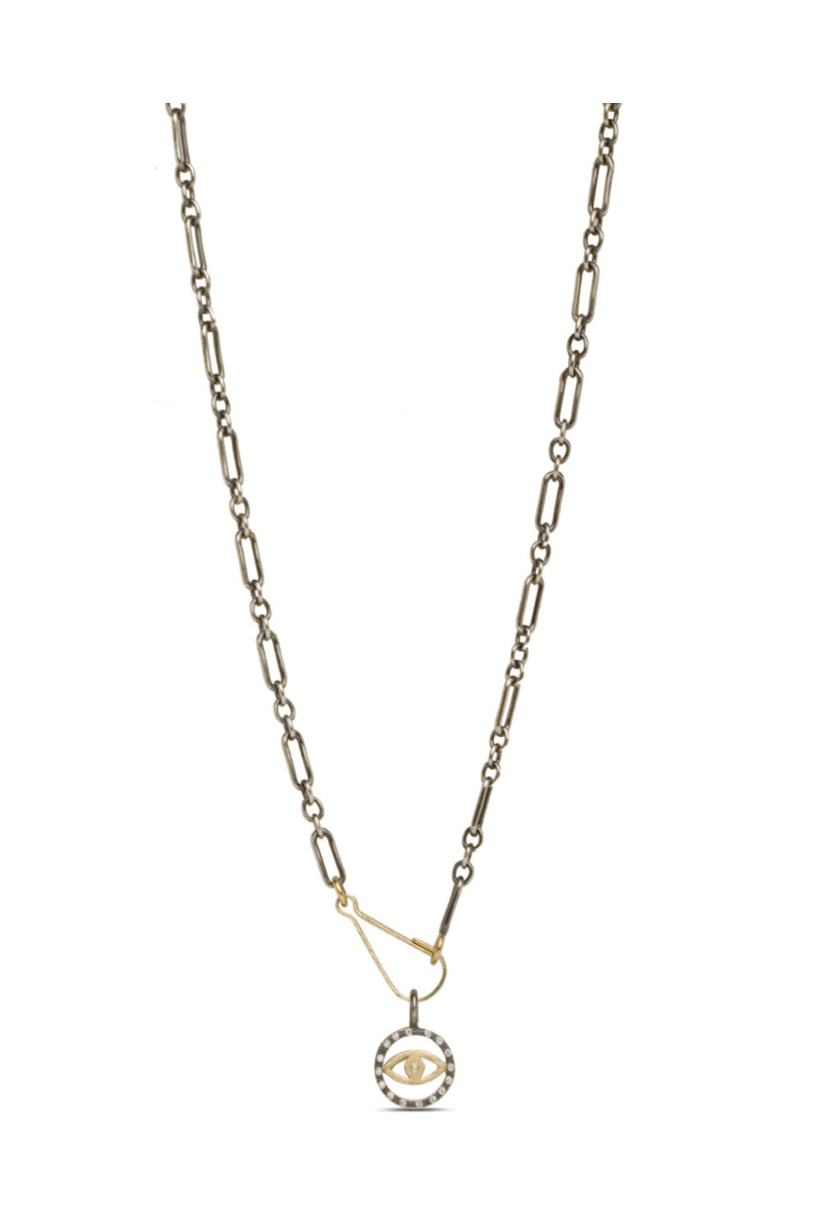 Rene Escobar - Yellow Gold and Sterling Silver Evil Eye Pendant