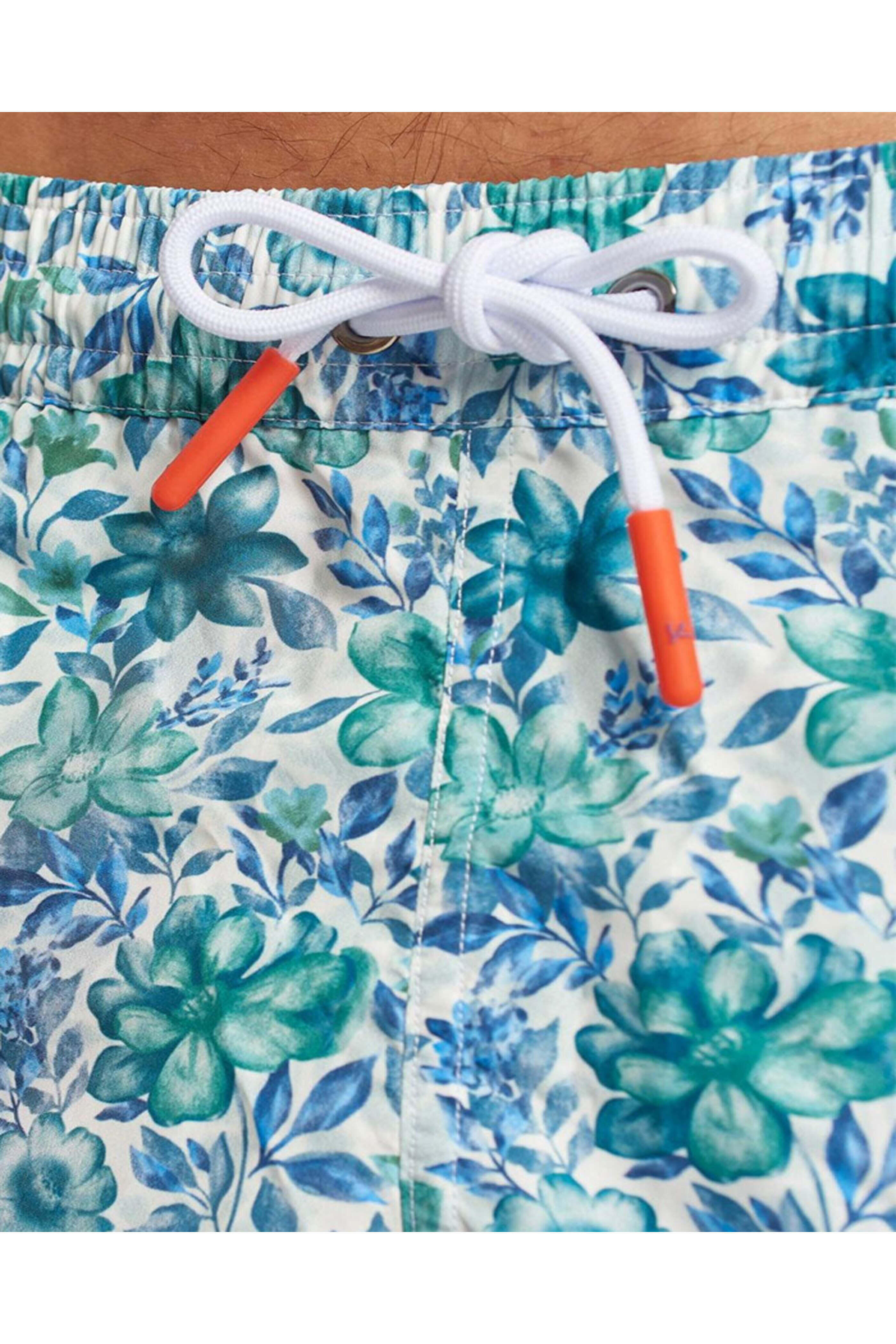 Isaia - Blue and Green Floral Swim Short