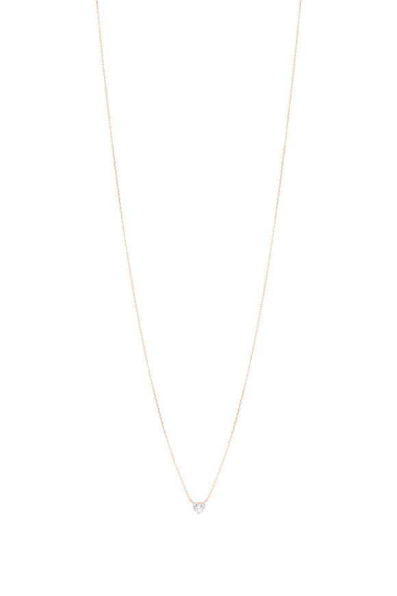 Kai Linz 14k Yellow Gold Single Heart Diamond Necklace