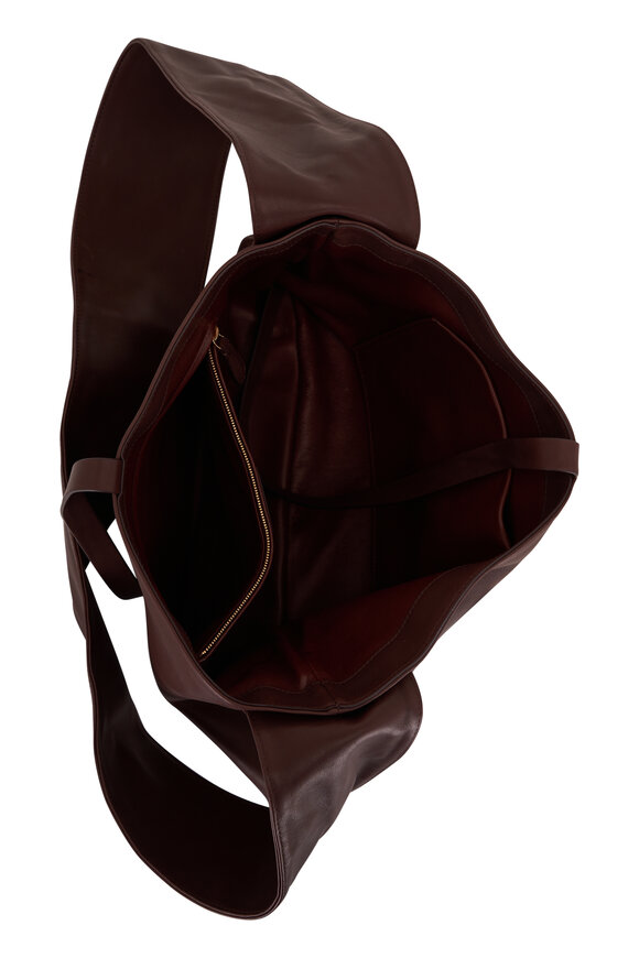 The Row - Ryder Burgundy Leather Shoulder Bag 