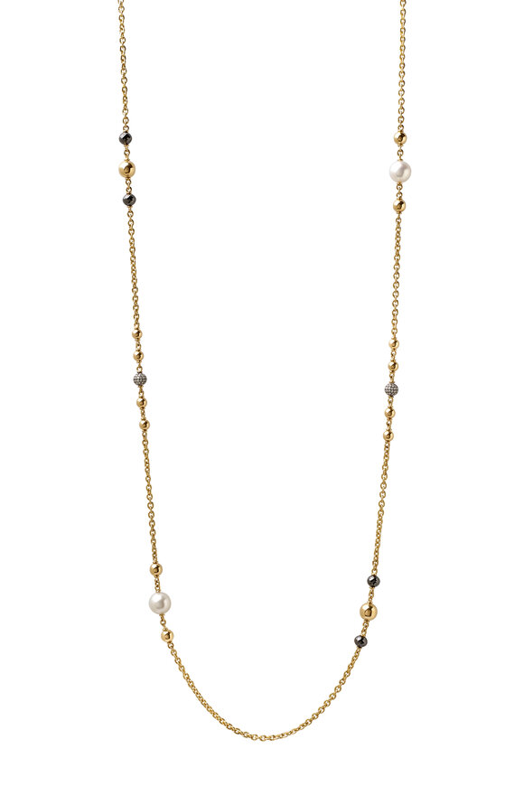 Mariani 18k Yellow Gold Diamond & Pearl Necklace