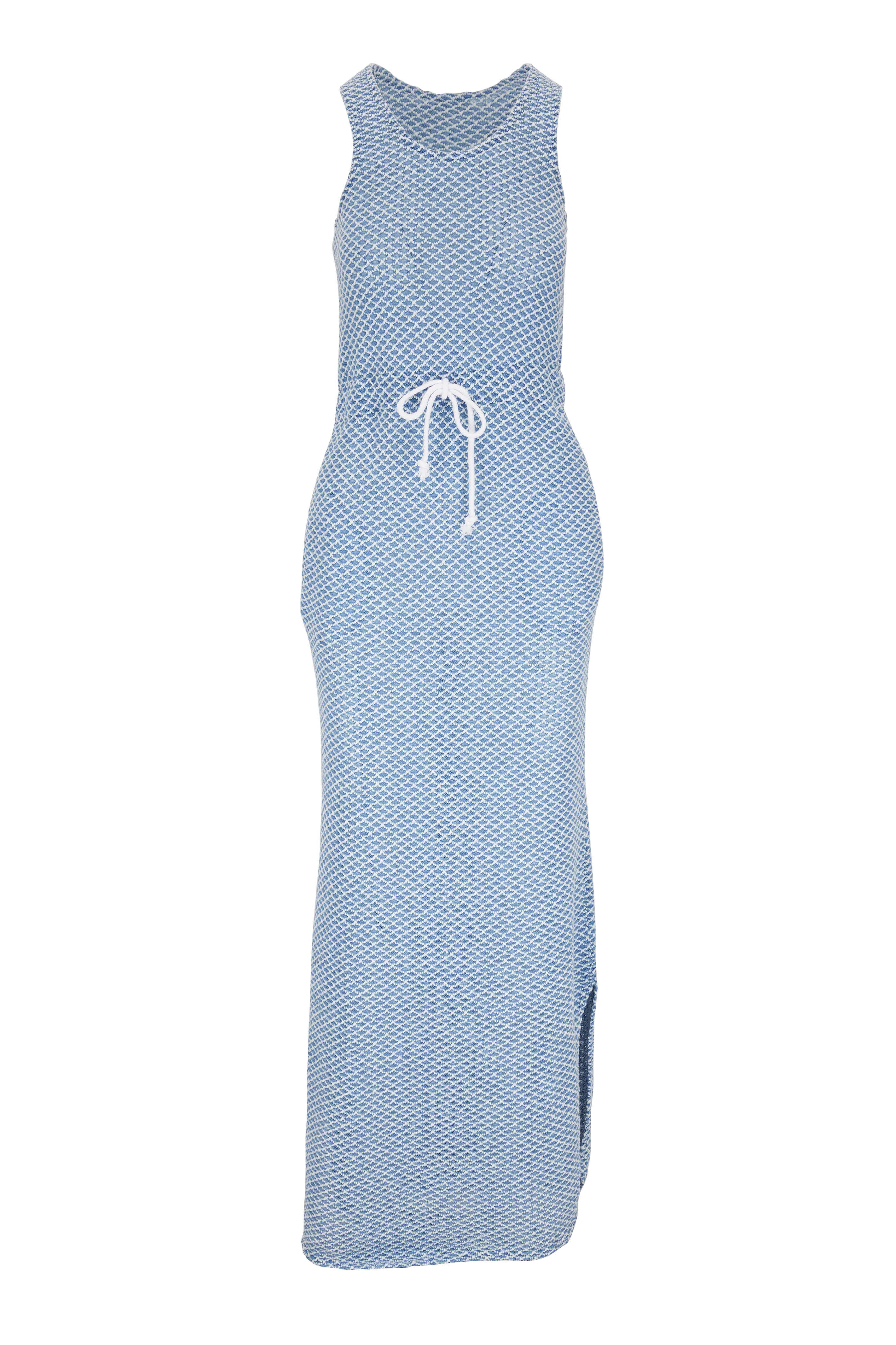 Faherty Brand - Marina Blue Fish Scale Scoop Neck Dress