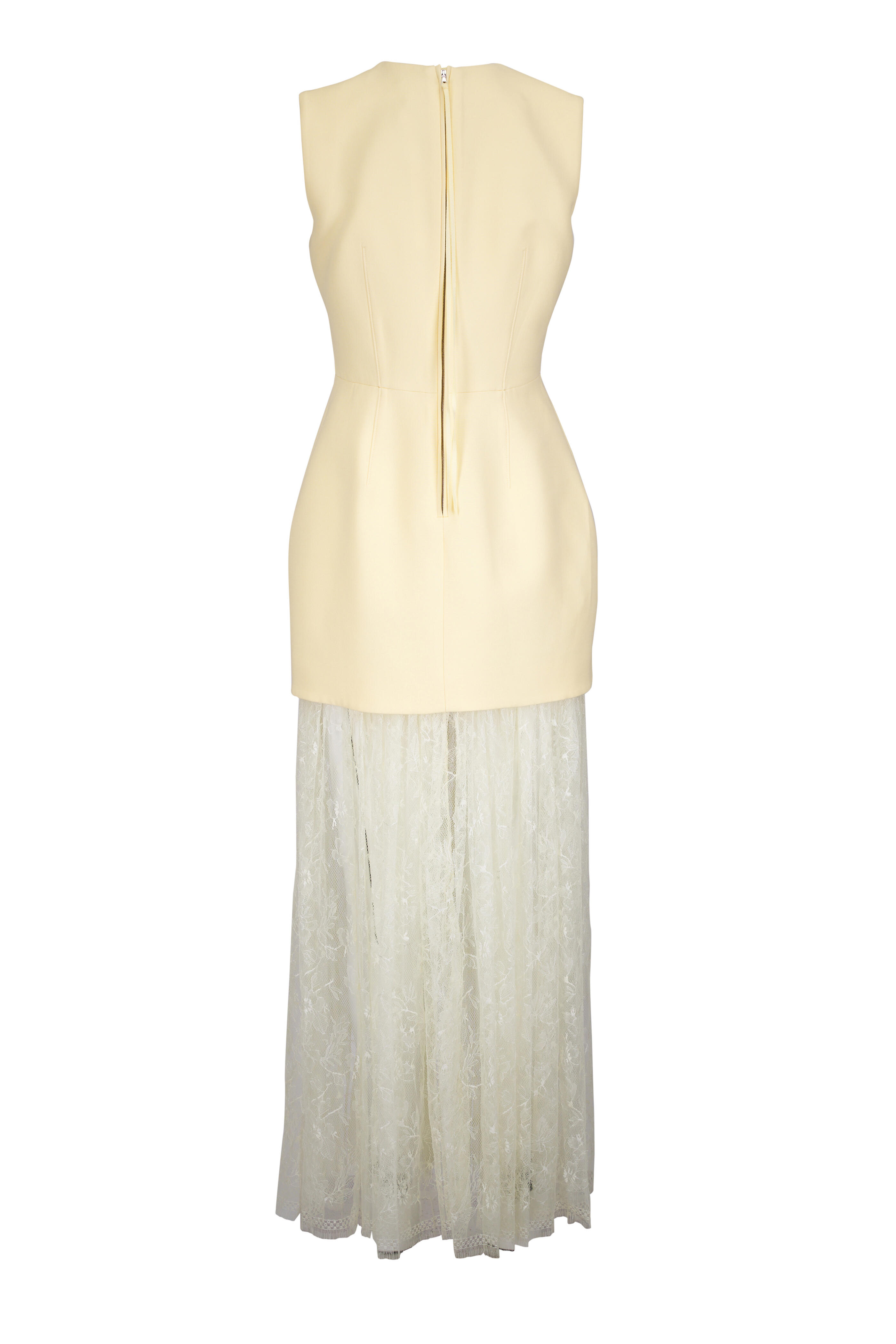 Adam Lippes - Odette Butter Yellow Wool & Silk Lace Dress