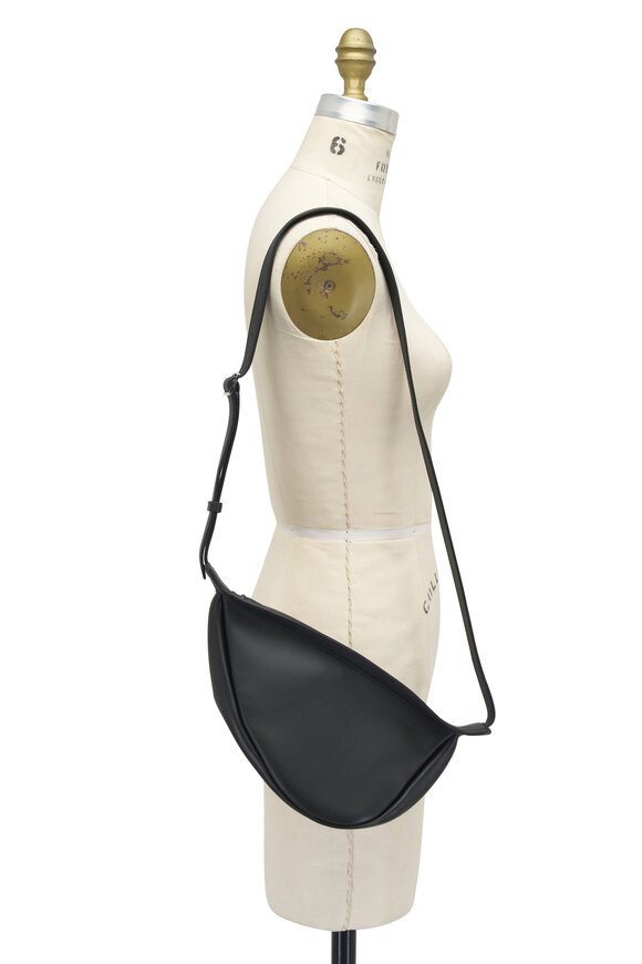 The Row - Small Slouchy Banana Black Suede Crossbody Bag