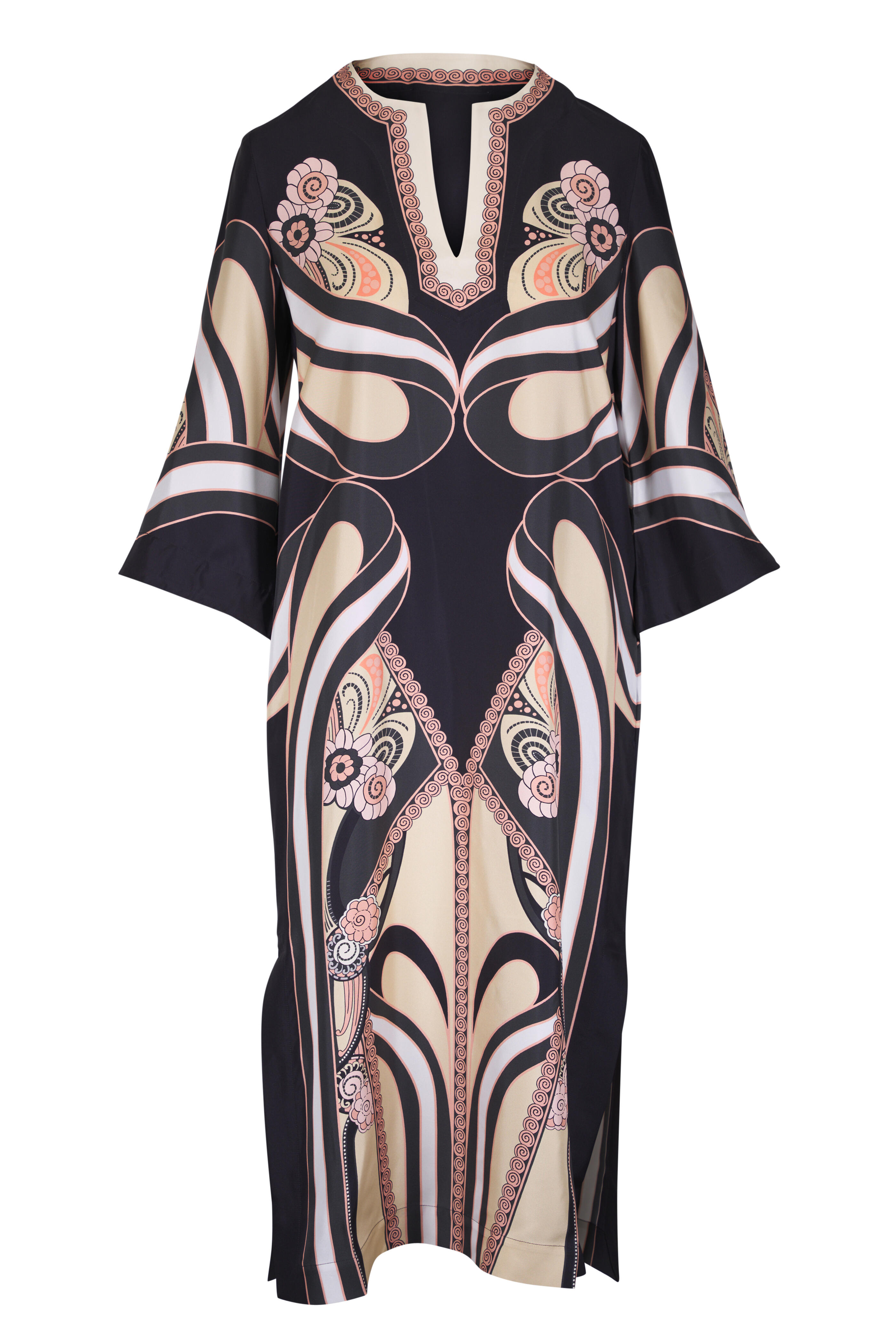 La DoubleJ - Kaftan Ambrosia Placée Pale Pink Silk Twill Dress - view 1