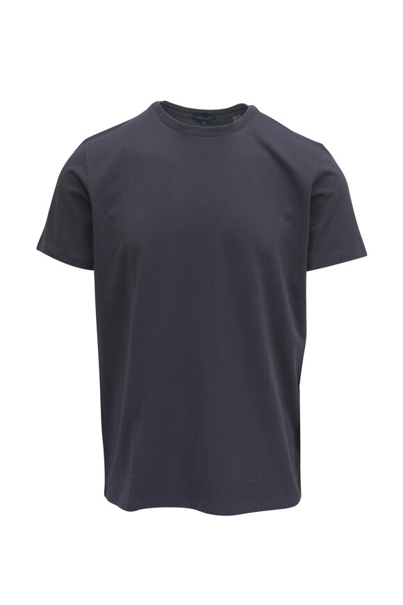 Patrick Assaraf Basic Navy Crewneck T-Shirt