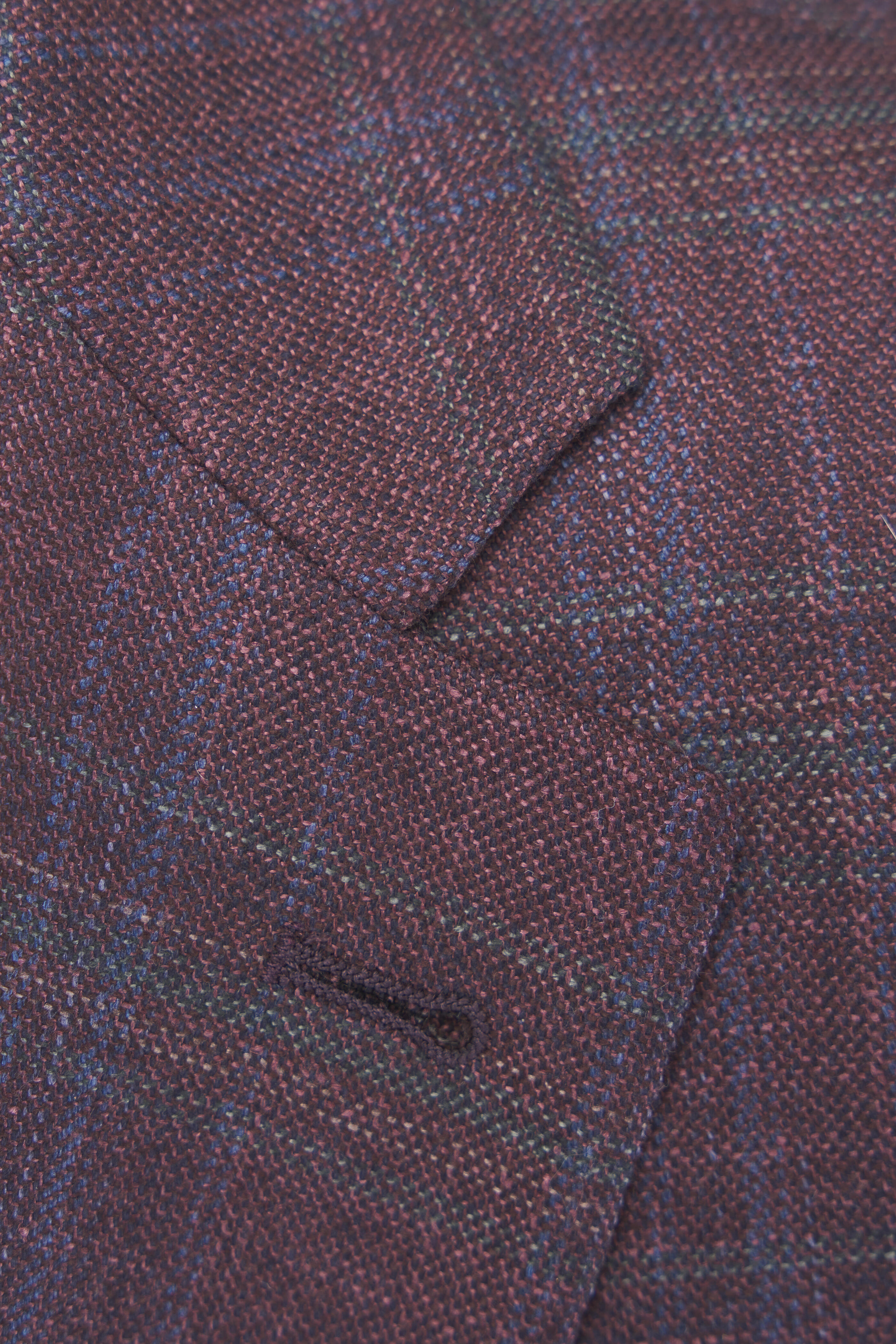 Canali - Kei Burgundy Plaid Silk & Cashmere Sportcoat