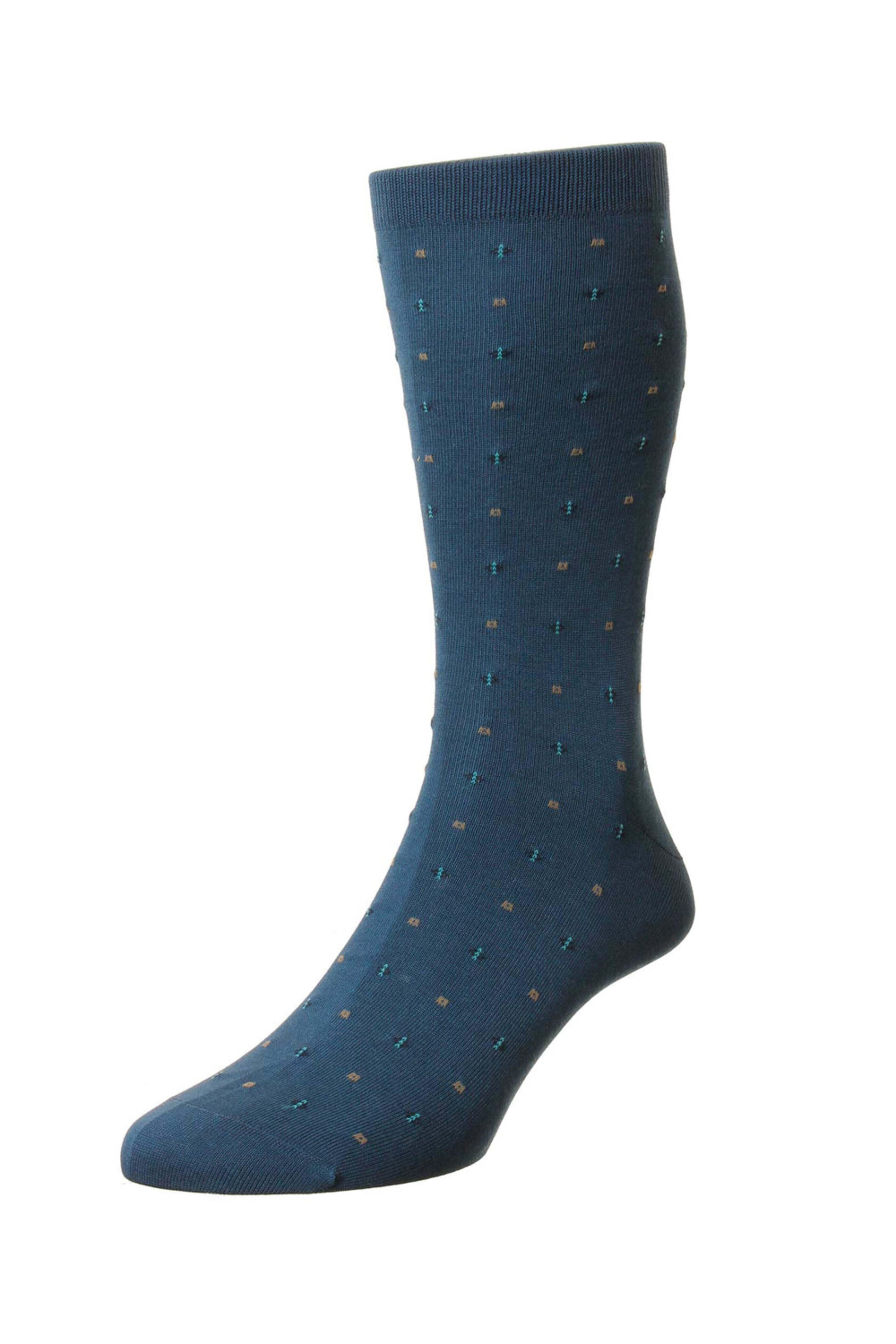 Pantherella - Blue Molton Mid Calf Sock