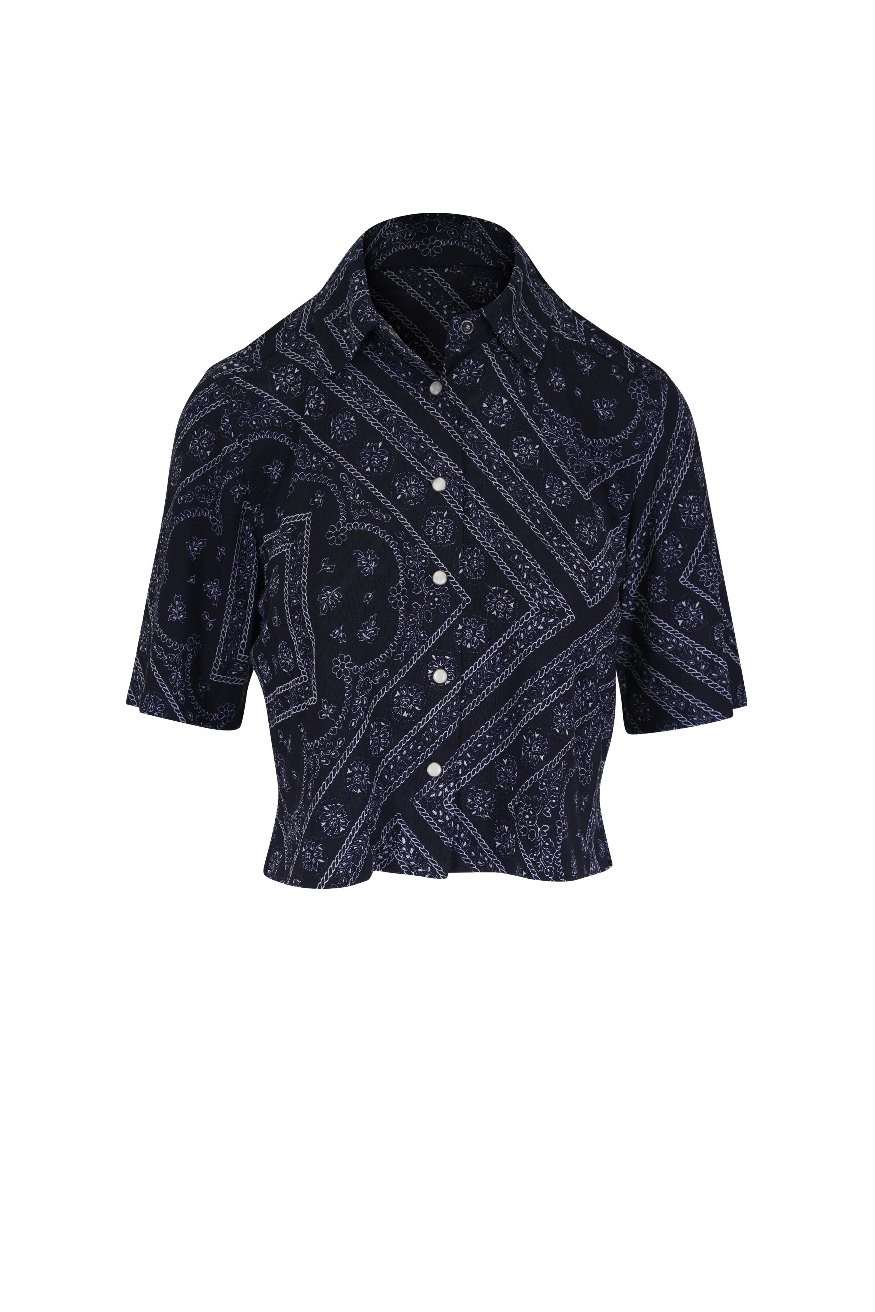 Veronica Beard - Leandra Navy Paisley Top - view 1