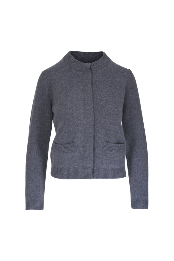 Vince - Stone Gray Featherweight Ribbed Cardigan