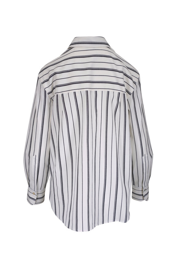 Vince Resort Stripe Oversized Button Front Shirt - view 5