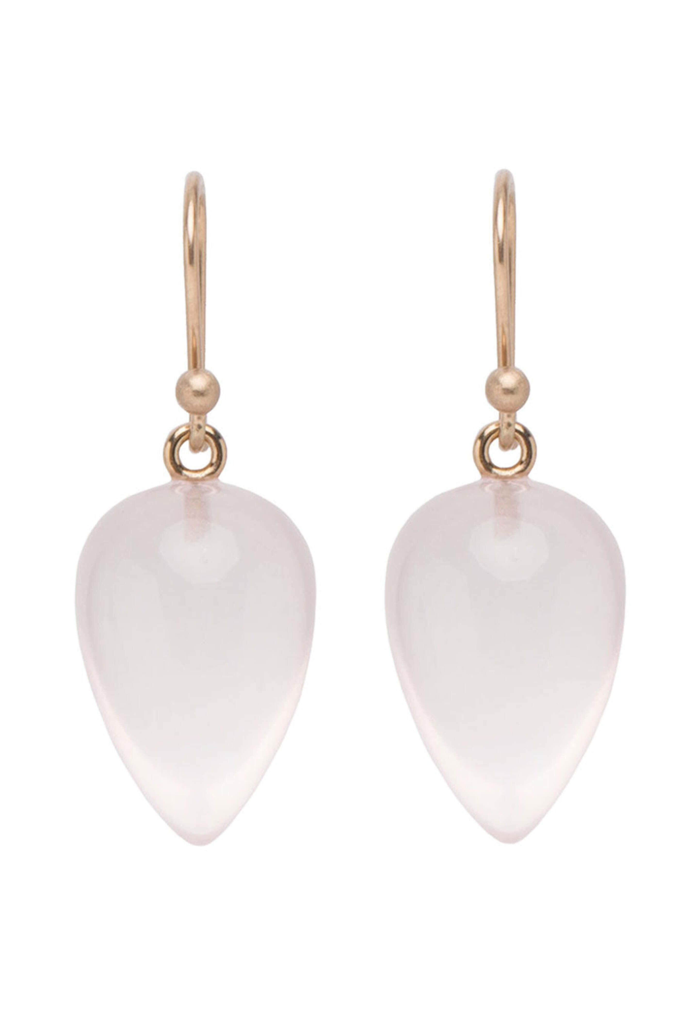 Ted Muehling - Rose Quartz Acorn Earrings - view 1