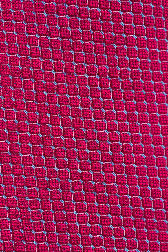 Canali Red Geometric Silk Necktie - view 2