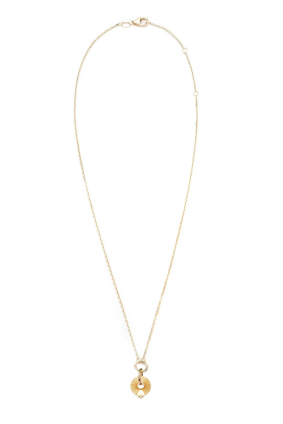 Foundrae - Spade Reverie Gold Disk Drop Necklace