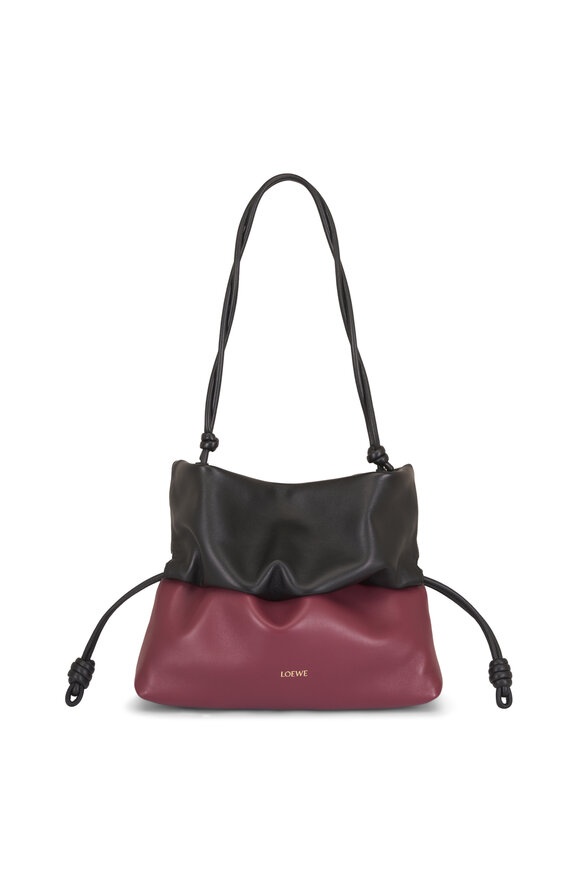 Loewe Flamenco Rolled Black & Copper Leather Clutch - view 1