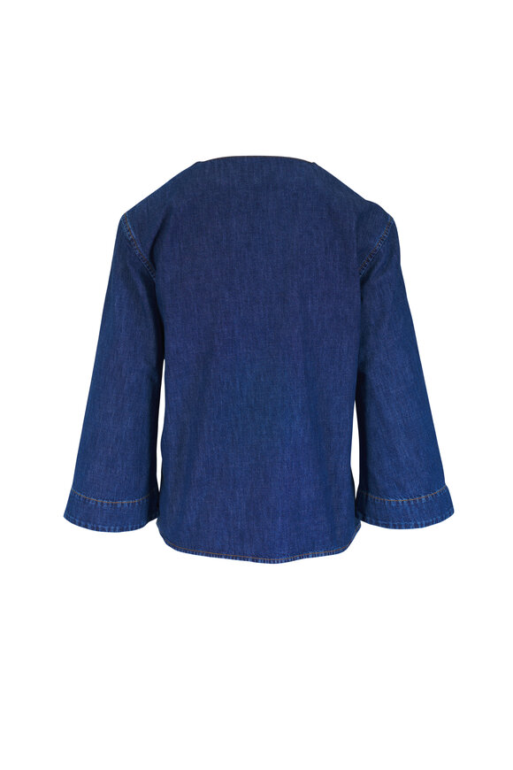 Valentino VLogo Blue Chambray Top - view 3