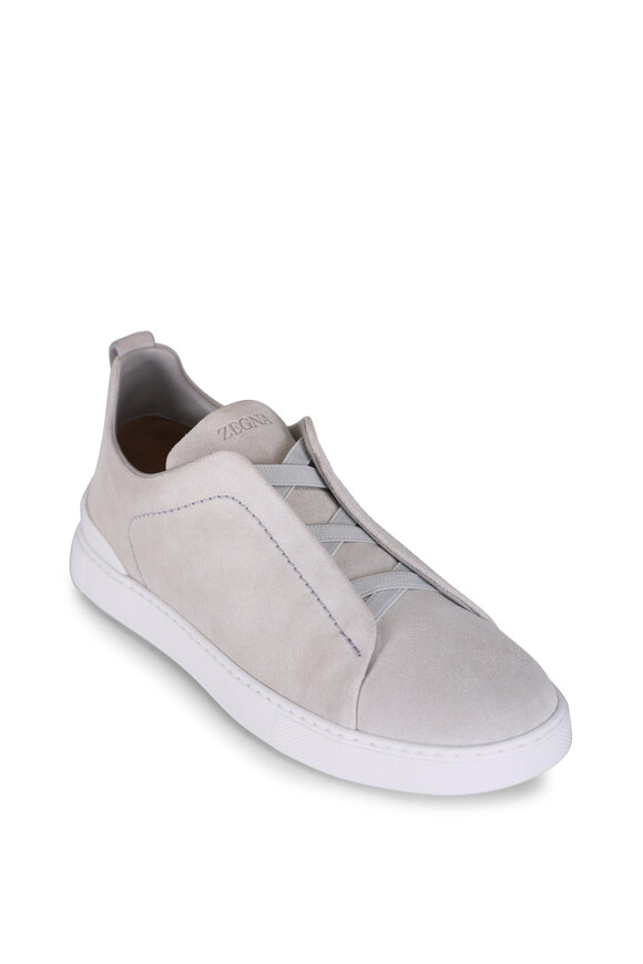 【関税込み】ZEGNA グレー Triple Stitch スエード スニーカー Zegna Suede Triple Stitch Sneakers | Harrods US