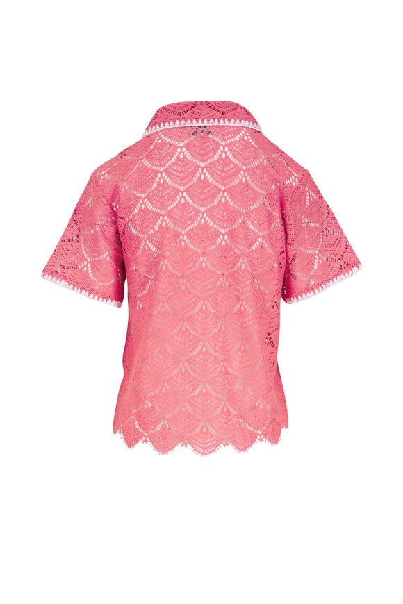 AG Kaylee Orange Spritz Scalloped Crocheted Shirt - view 3