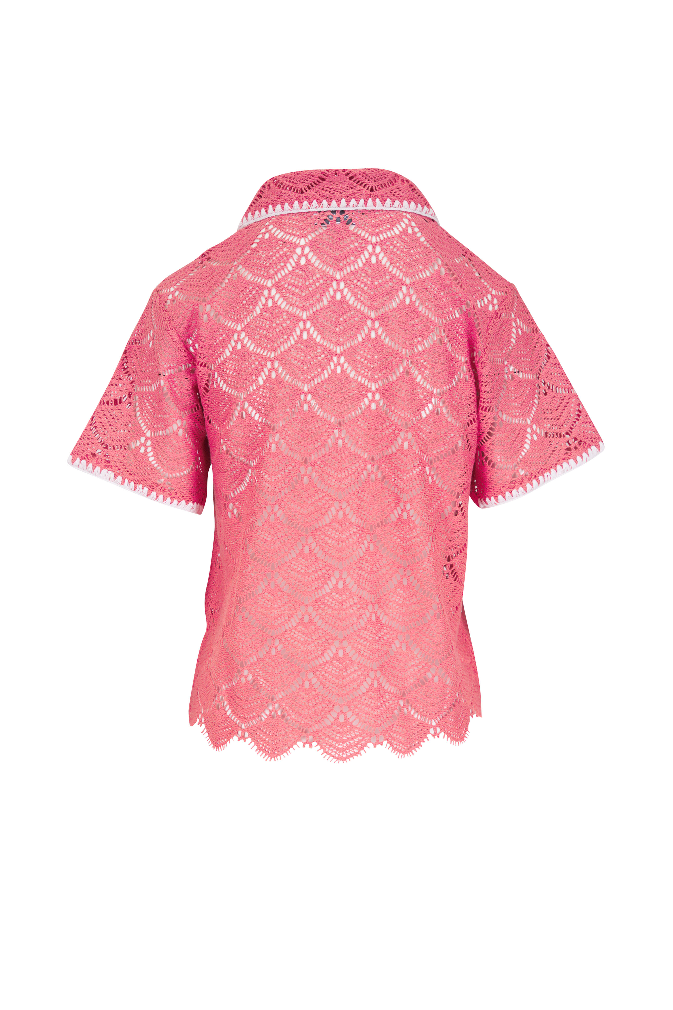 AG - Kaylee Orange Spritz Scalloped Crocheted Shirt - view 2