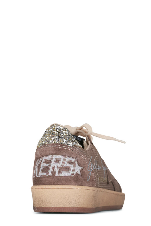 Golden Goose - Ballstar Beige Net & Brown Star Sneaker 