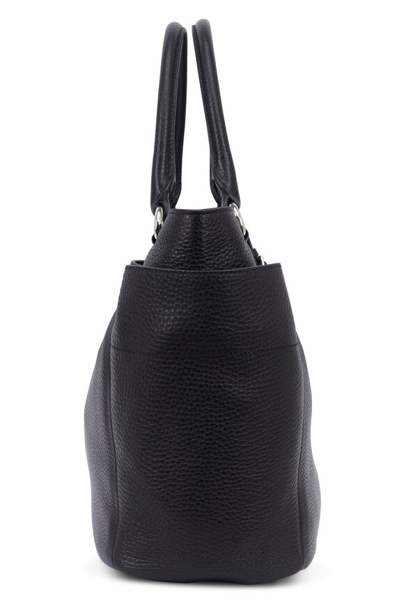 Prada - Black Vitello Leather Side Pocket Hobo Bag