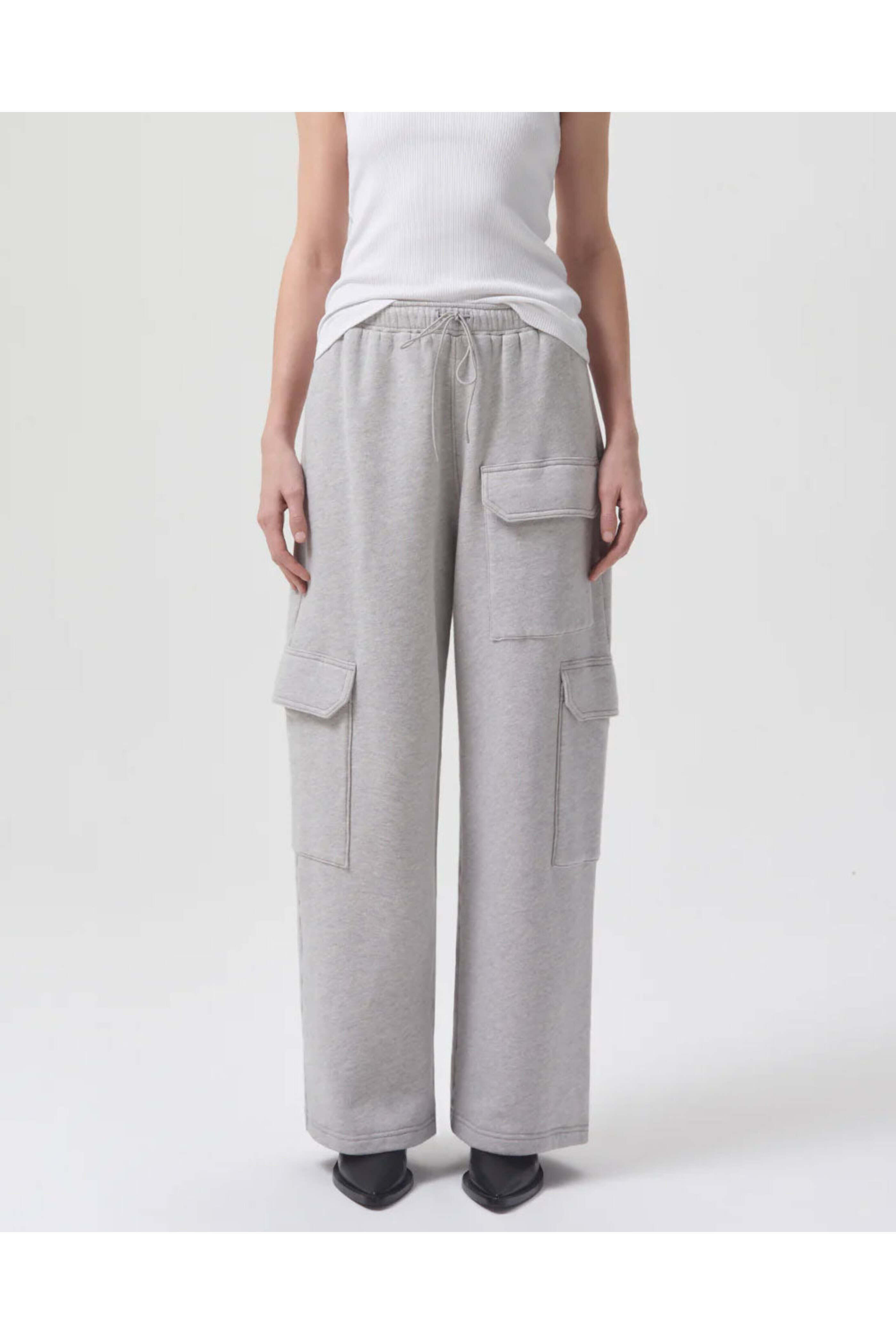 AGOLDE RAMSEY WIDE LEG SWEAT PANTS グレー Agolde - Ramsey Wide Leg Sweatpant in Heather Grey