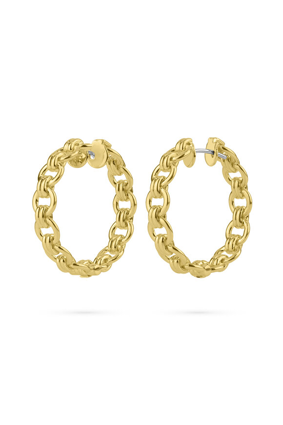 Paul Morelli 18k Yellow Gold Round Chain Hoop - view 1