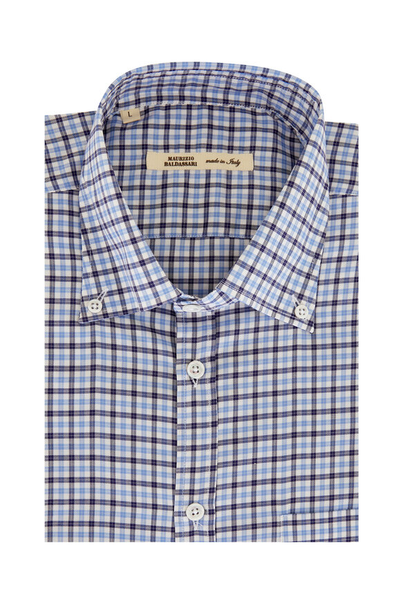 Maurizio Baldassari - Navy Blue Check Sport Shirt