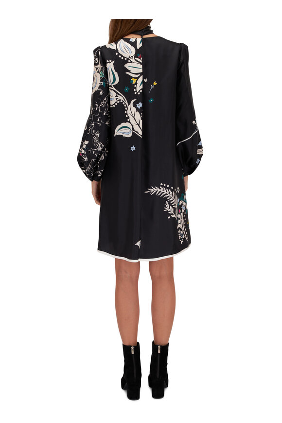 Dorothee Schumacher - Black Flower Whirl Silk Dress 