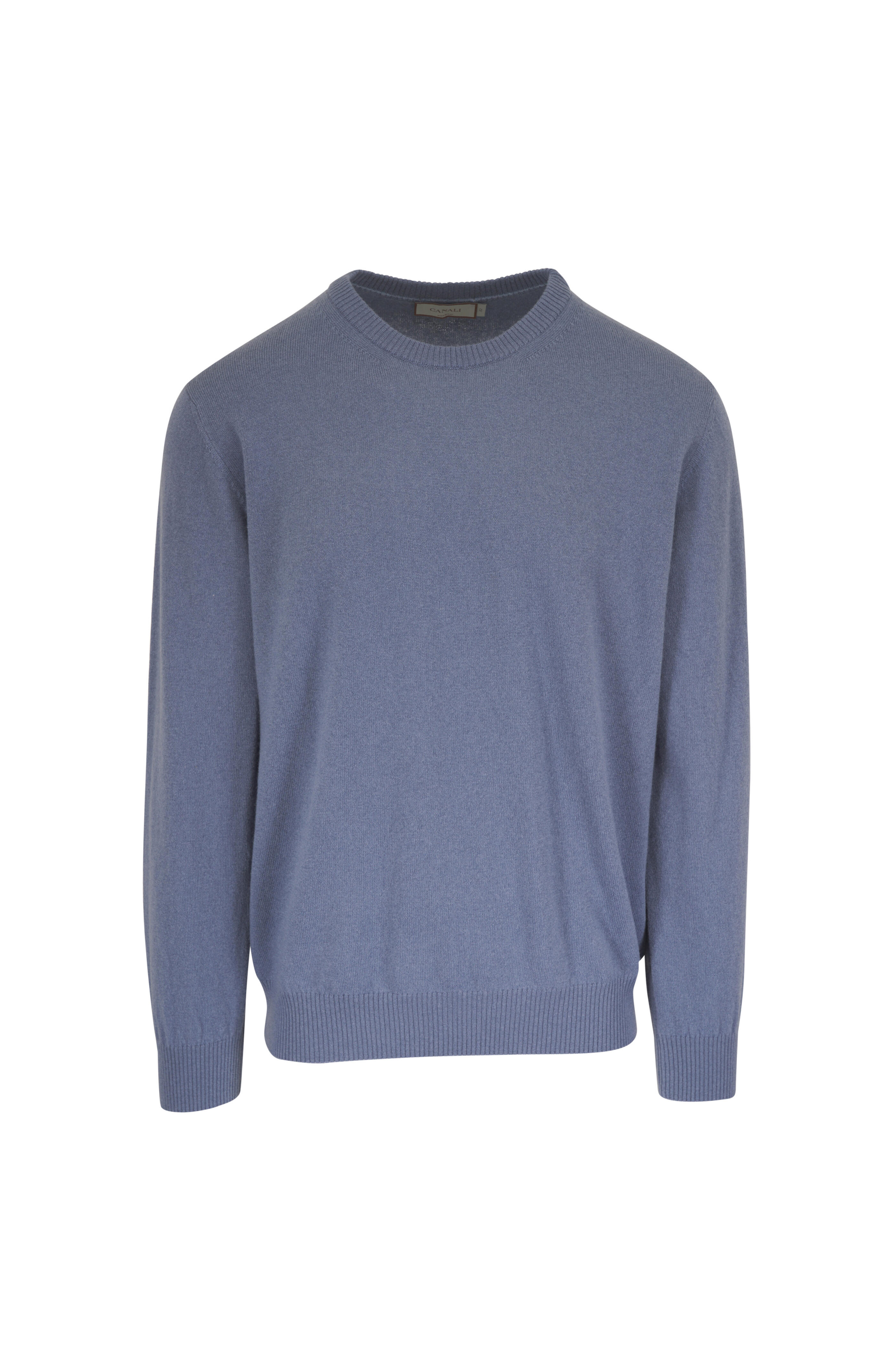 Canali - Light Blue Wool & Cashmere Crewneck Sweater - view 1