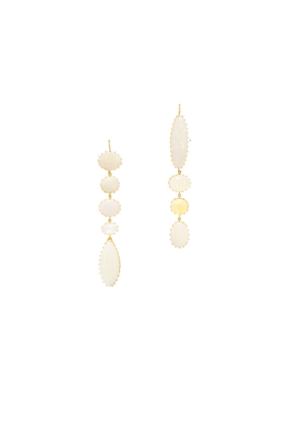 Renee Lewis 18k Yellow Gold Opal & Moonstone Earring