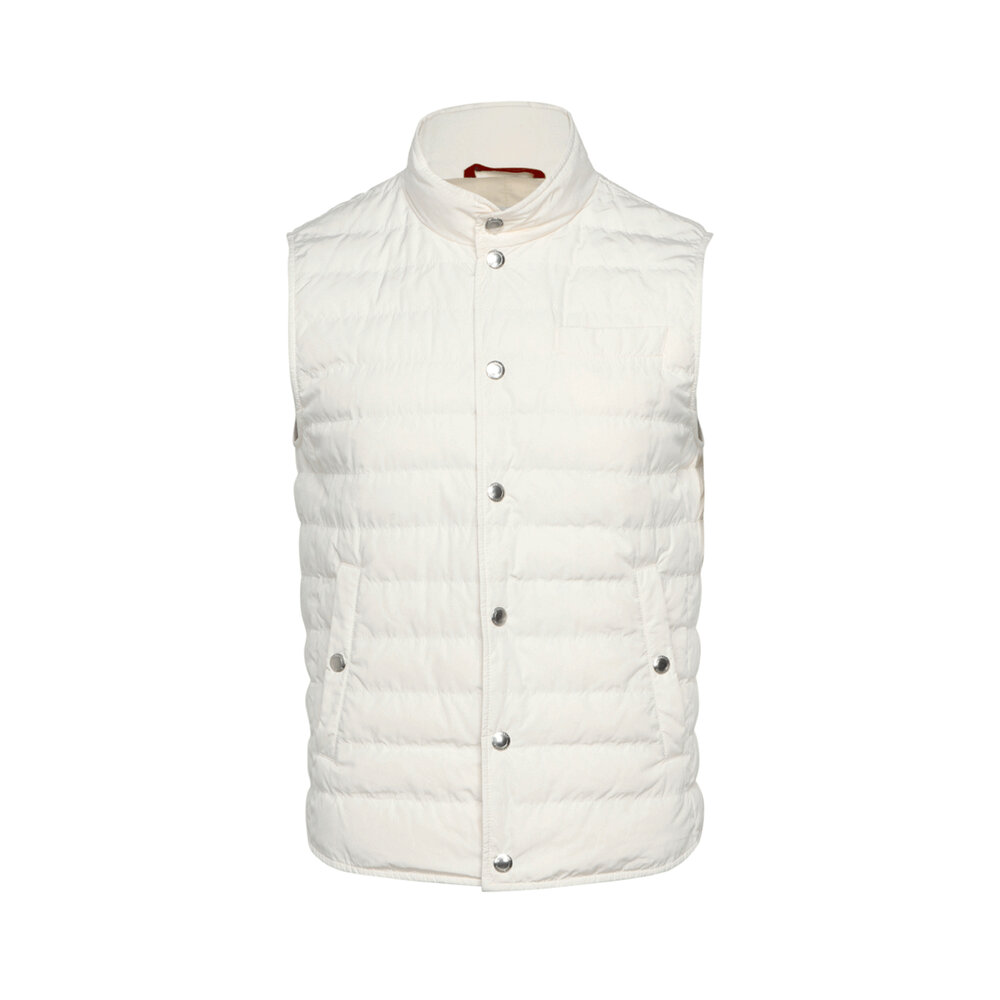 Brunello Cucinelli - White Water Resistant Padded Vest Brunello Cucinelli - White Water Resistant Padded Vest