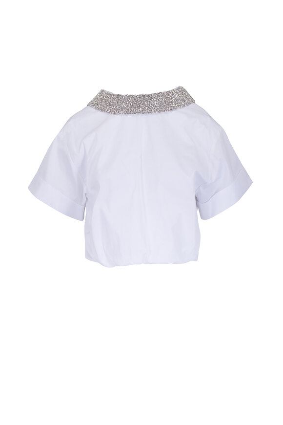 TWP Forever & Always White Crystal Collar Top