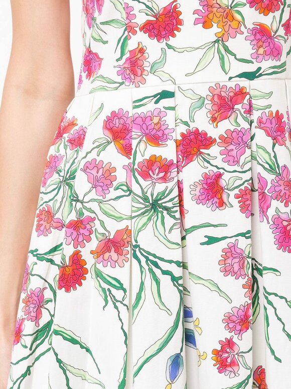 Carolina Herrera - Floral Sleeveless V-Neck Dress